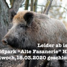 Wildpark „Alte Fasanerie“ Hanau wird geschlossen am 18.03.2020