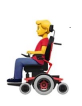 Es ist ein emoji zu sehen, dass für eine Person steht, die in einem E-Rollstuhl sitzt.